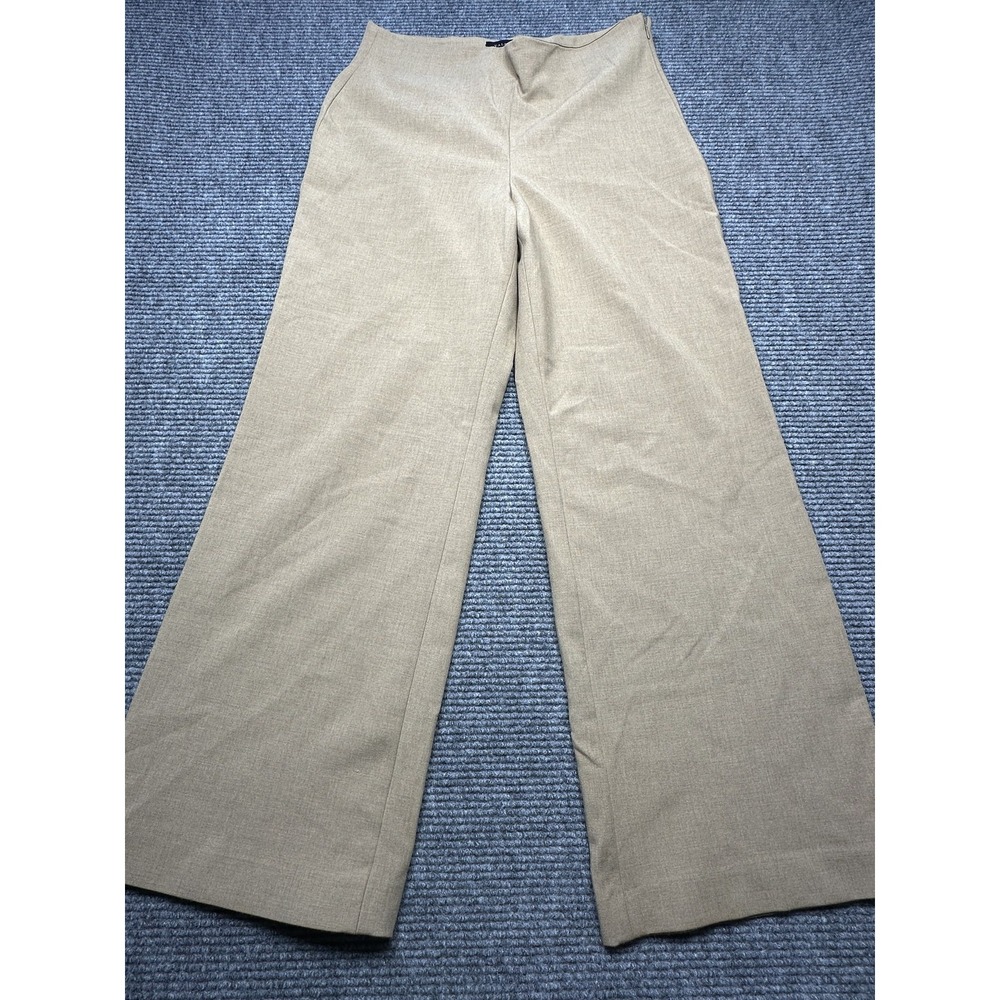 Talbots Pants Womens 14 Hazelnut Brown Wide Leg Pull On Stretch Office Career